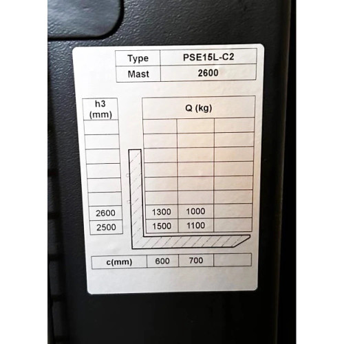Штабелер электрический GTM PSE15L-C2 2600 1,5т/2,6м c АКБ GEL 24В 75А*ч (PSE15L-C2 2600)