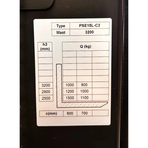 Штабелер електричний 1.5т висота підйому 3.2м GTM PSE15L-C2 3200 АКБ GEL 24В 75 Аг (PSE15L-C2 3200)